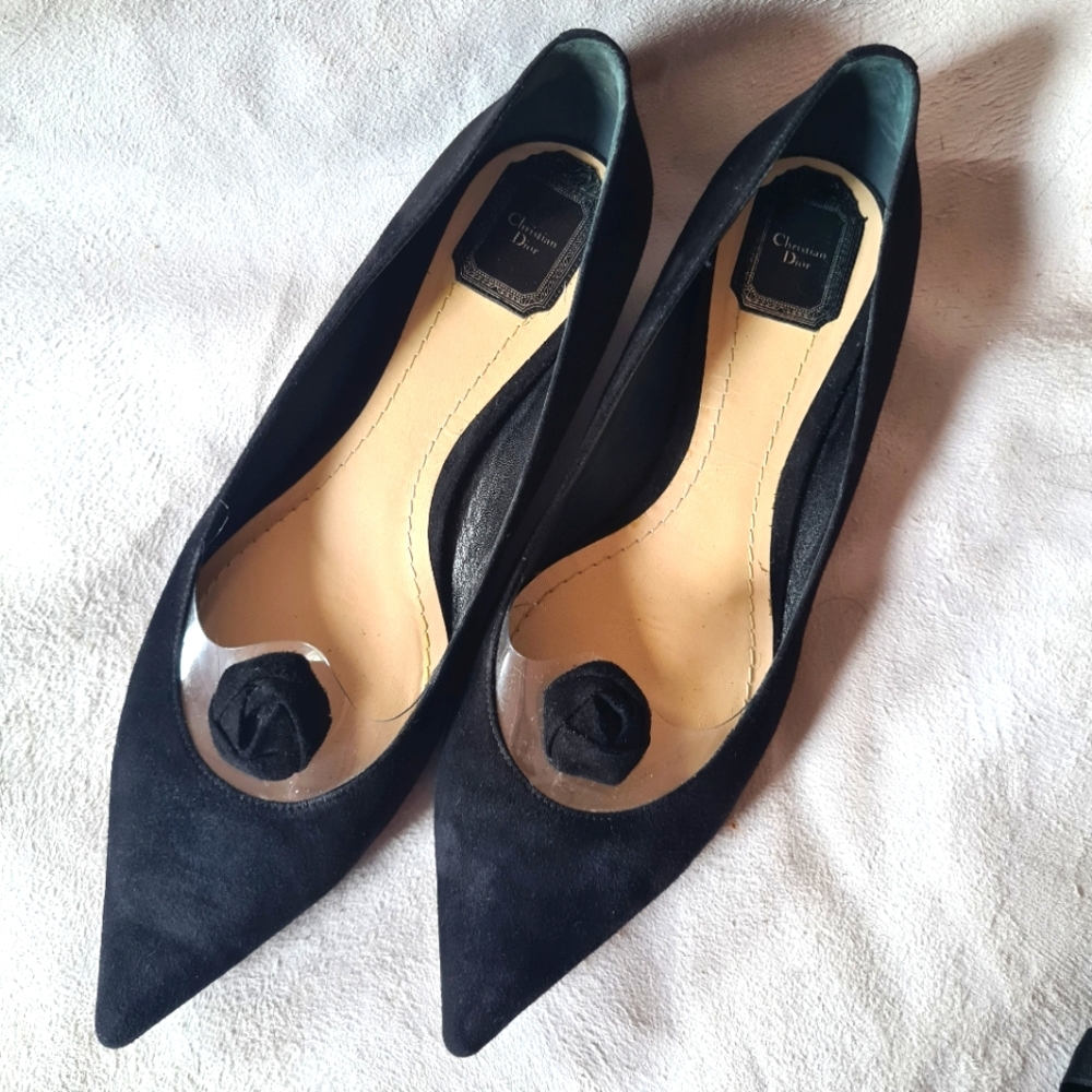 Christian DIOR black suede slipper